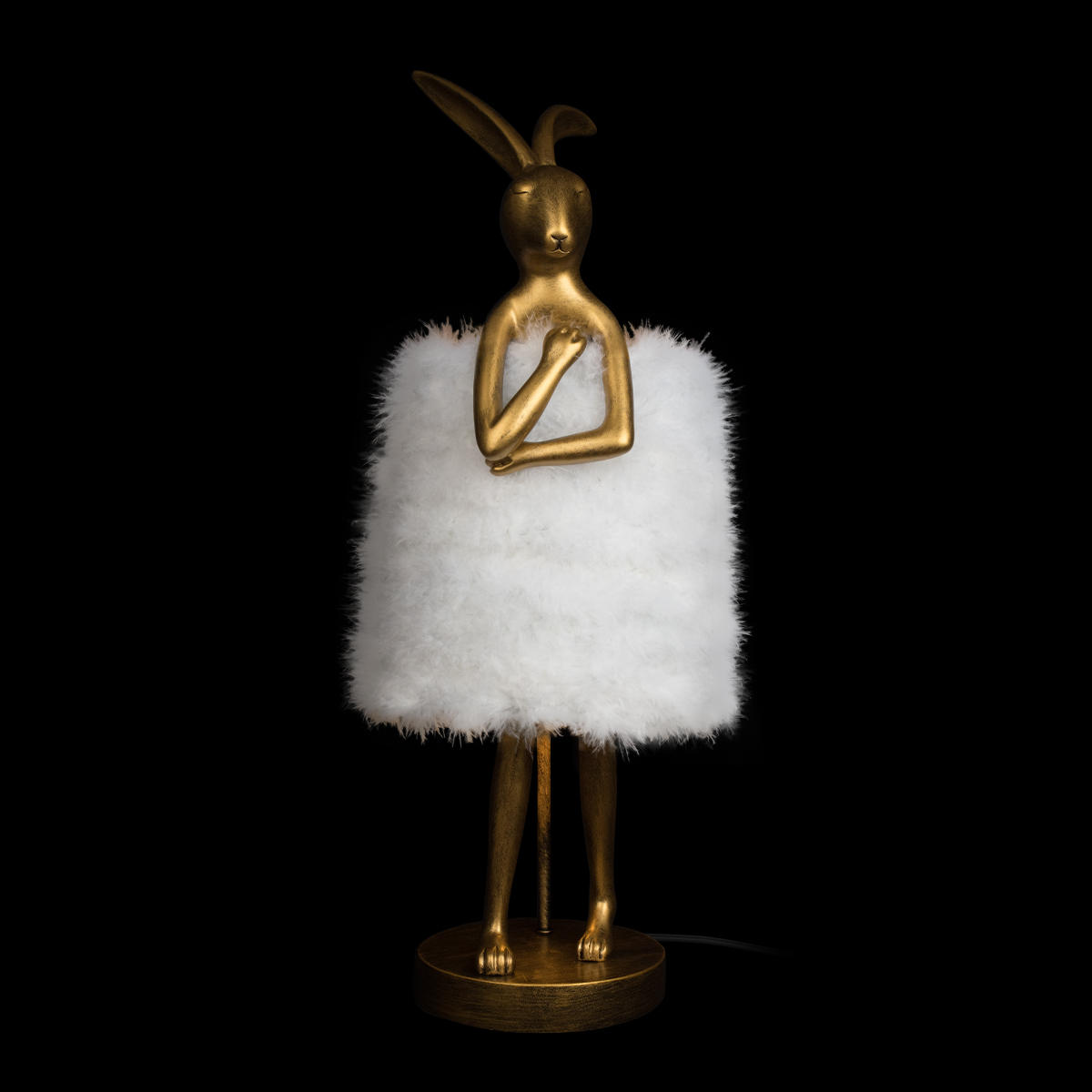 Настольная лампа 26*63 см, 1*E14*40W LOFT IT Lapine 10315/B White fluff золото