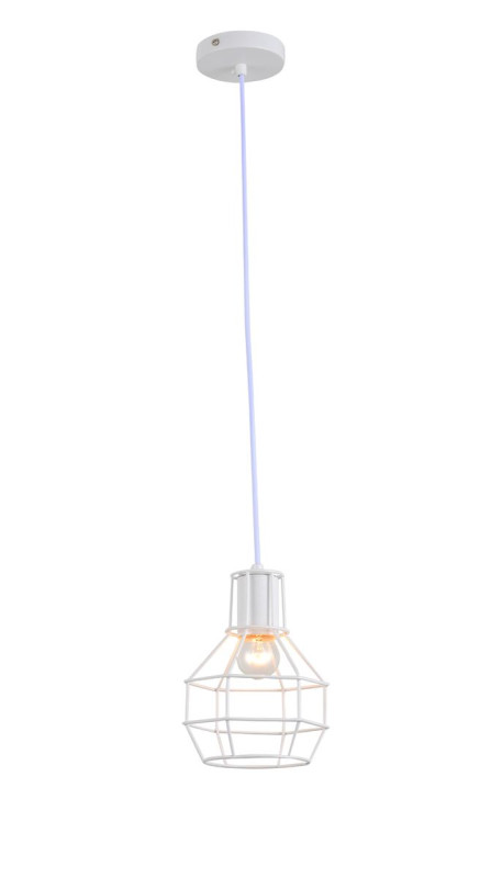 Подвесной светильник 15*110 см, 1*E27, 60W, Escada Boston 1129/1S (White), белый