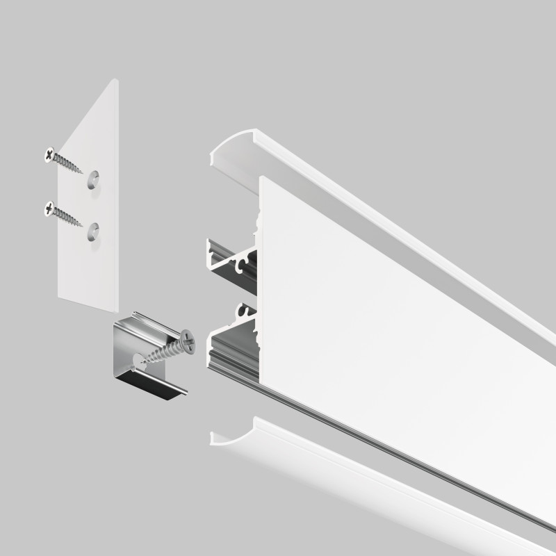 Алюминиевый профиль 2000*48,3*18 мм для светодиодной ленты Maytoni Led strip ALM-1848-W-2M