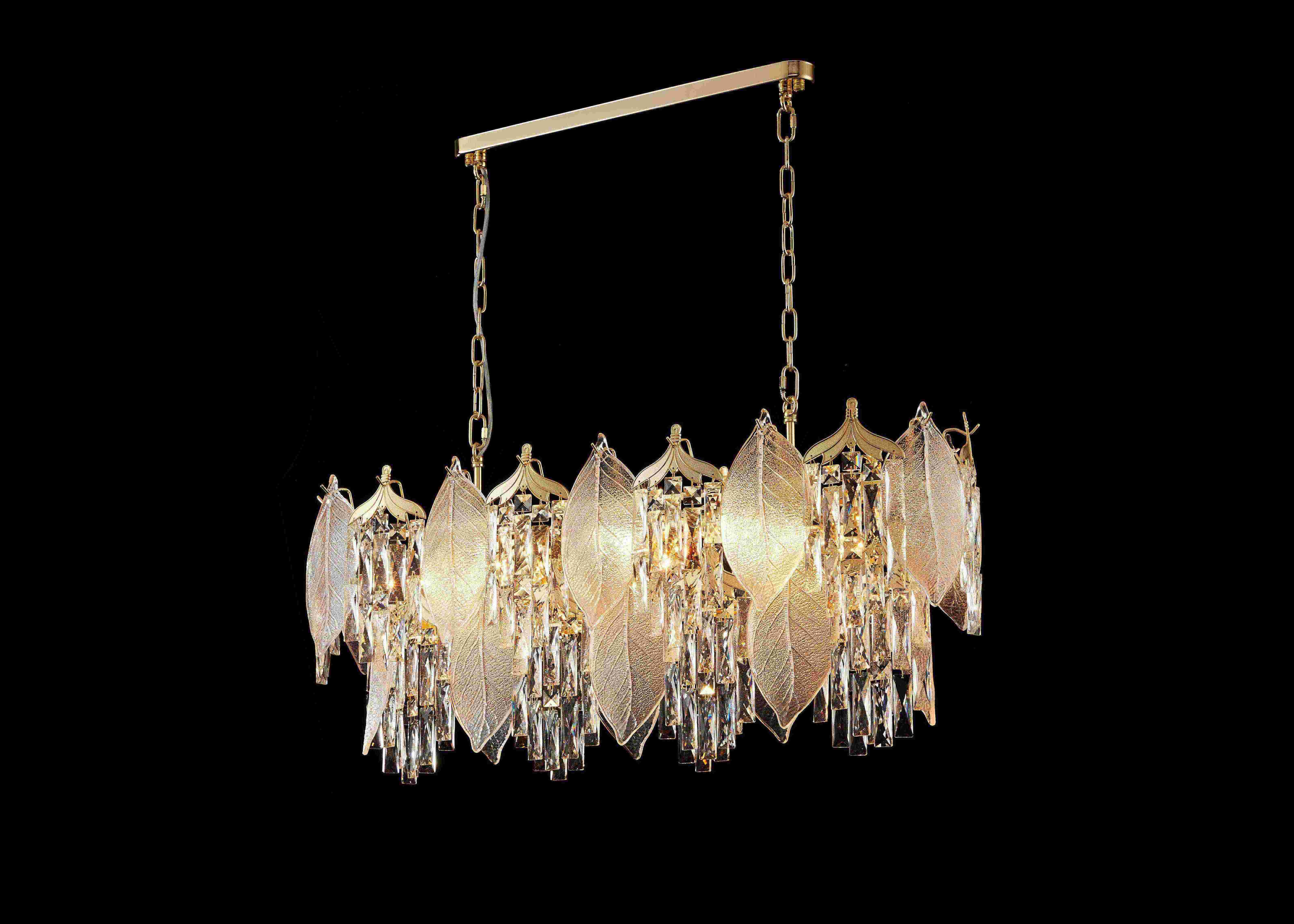 Люстра 1000*300*400, 10*E14, 40W NewRgy Cristallo NW030-L1000*W300*H400 H gold, H GOLD