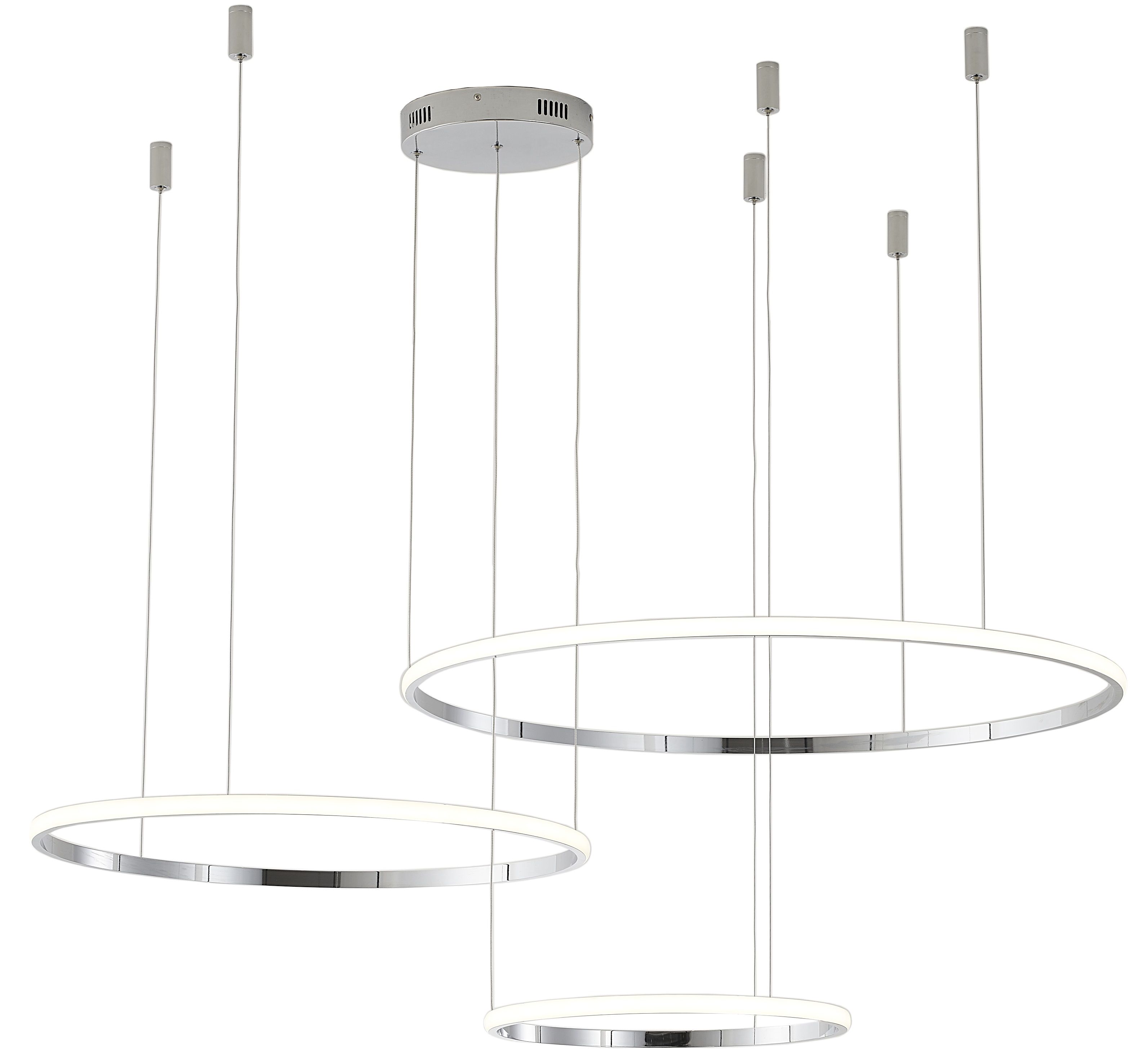 Светильник подвесной 40/60/80 см, LED 120W 4000K хром Zortes Ringolight ZRS.33321.120F
