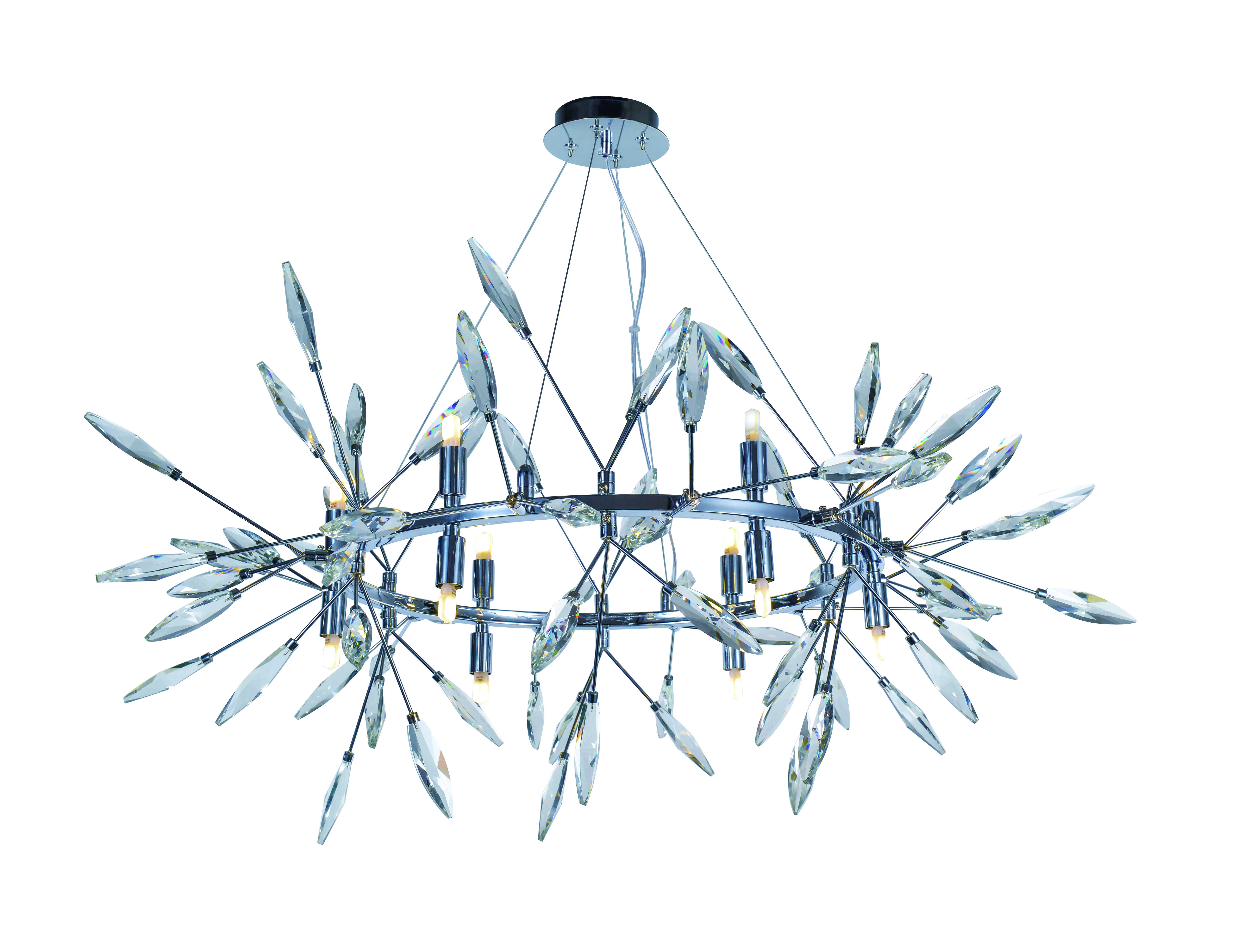 Люстра 950*420-1200, 12*G9, 40W NewRgy Cristallo 5705R/12A CHROME+CLEAR, Хром+Прозрачный