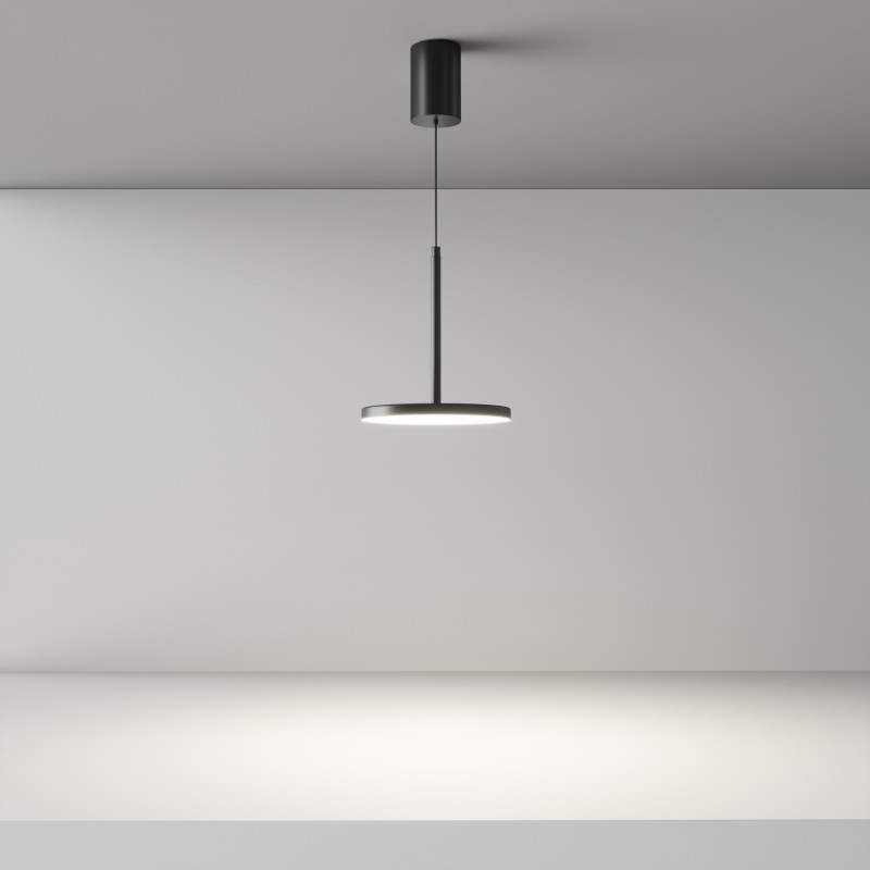 Подвесной светильник 	Maytoni Technical LED 12W, 4000k, P076PL-L12W4K-B, черный, лифтовый механизм 