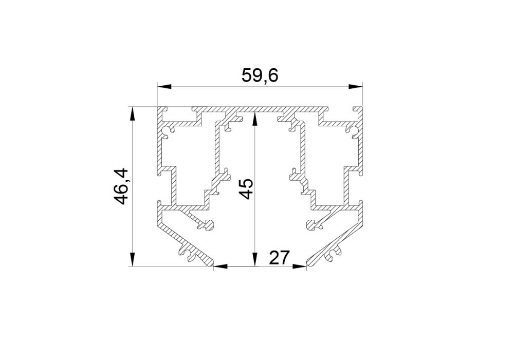 Трек 48V д/натяжного потолка 2 метра 200*5,96*4,64 см, Lightstar Uno Pro 509427, Черный