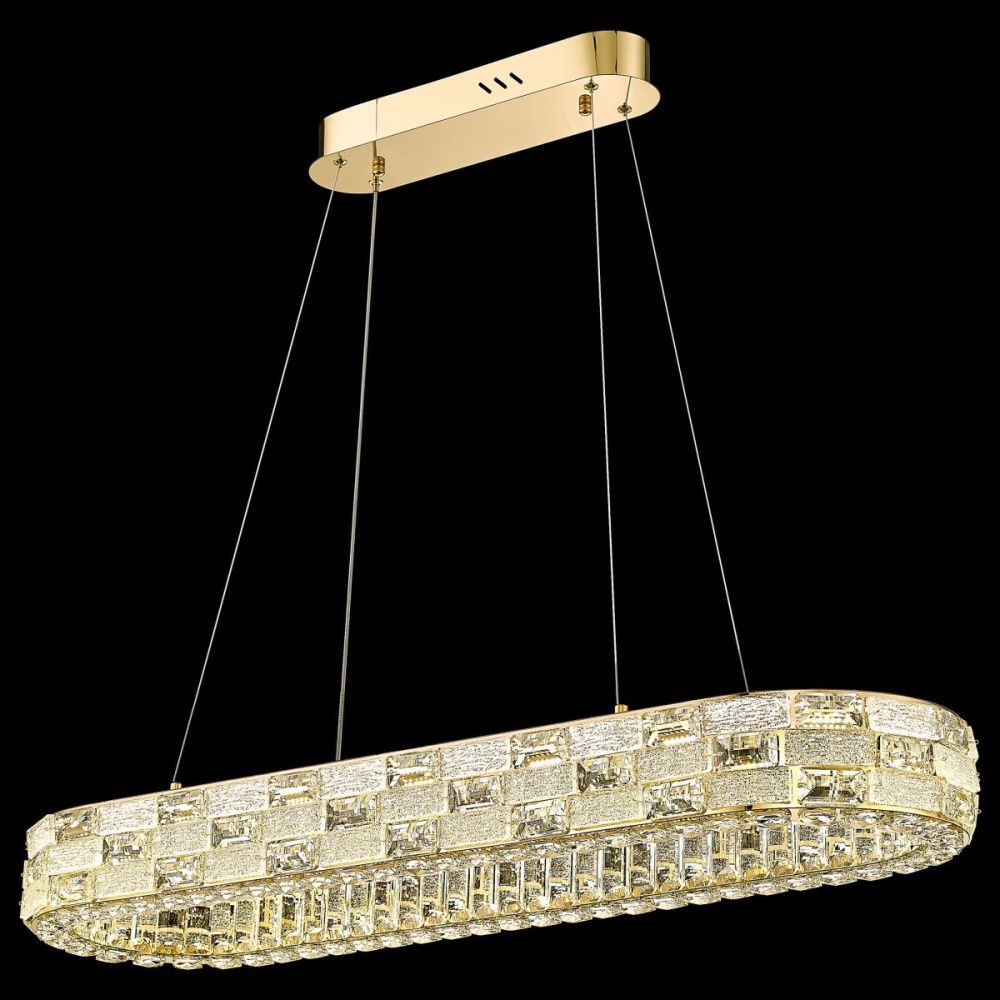 Подвесная люстра 100 см, 80W, 3000-6000K, Wertmark Elaine WE469.10.303, золото