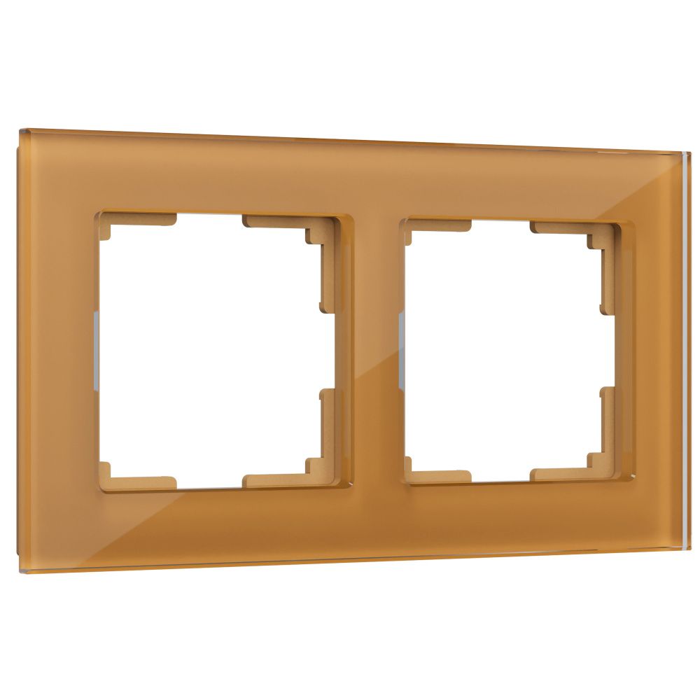 WL01-Frame-02 / Рамка на 2 поста (бронзовый,стекло)