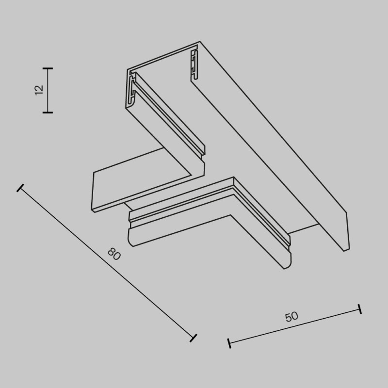 Коннектор 8*2*1,2 см, Maytoni Technical Magnetic track system Basity черный TRA172CT-11B черный