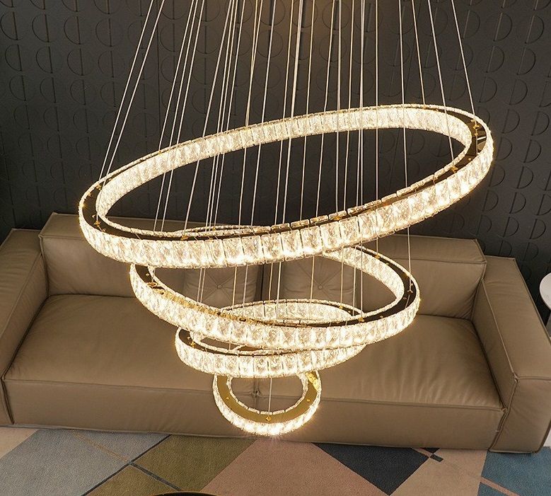 Светильник подвесной SPF-8691 GOLD/ЗОЛОТО  D600+470+260+200/H1200/4/LED/120W RIPPLE 24-09