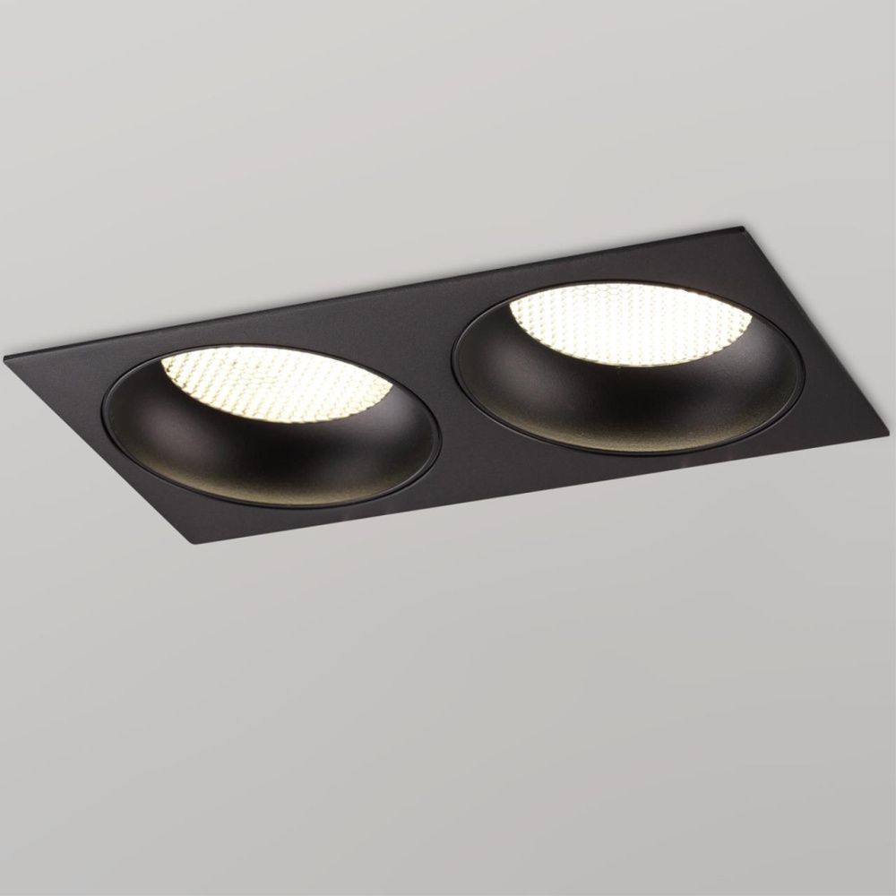 Светильник встраиваемый 22*12*3 см, вр 10,5*21,5 см, 2*GX53*12W, Novotech Gemini 371008, черный