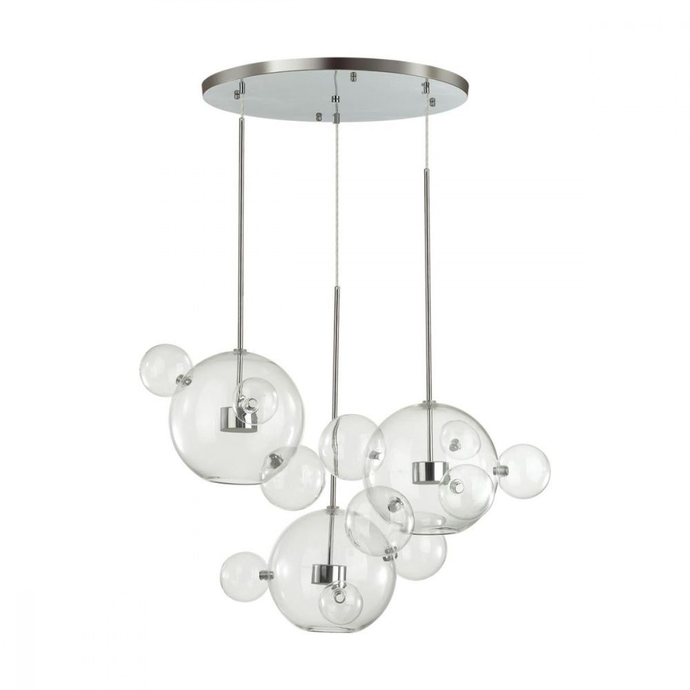 Светодиодная люстра 80*145 см, LED 36W, 4000K, 1830Lm, 7-10 м2 см Odeon Light Bubbles 4802/36LA Хром