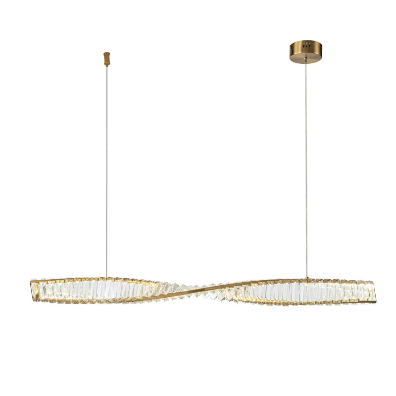 Подвесной светильник 7,6*100*150 см, 1*LED*16W, 4000К Indigo Crystal V000075L, бронзовый, 12015/B/1PL Brass