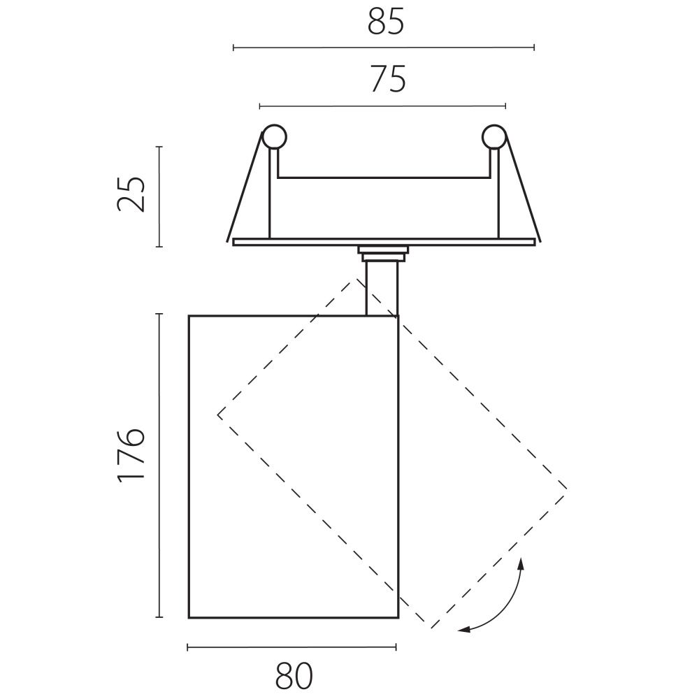 Светильник встраиваемый *8*17,6 см, *30W, 2700-4200-6000K, Lightstar Canno Pro C4306RS, Белый