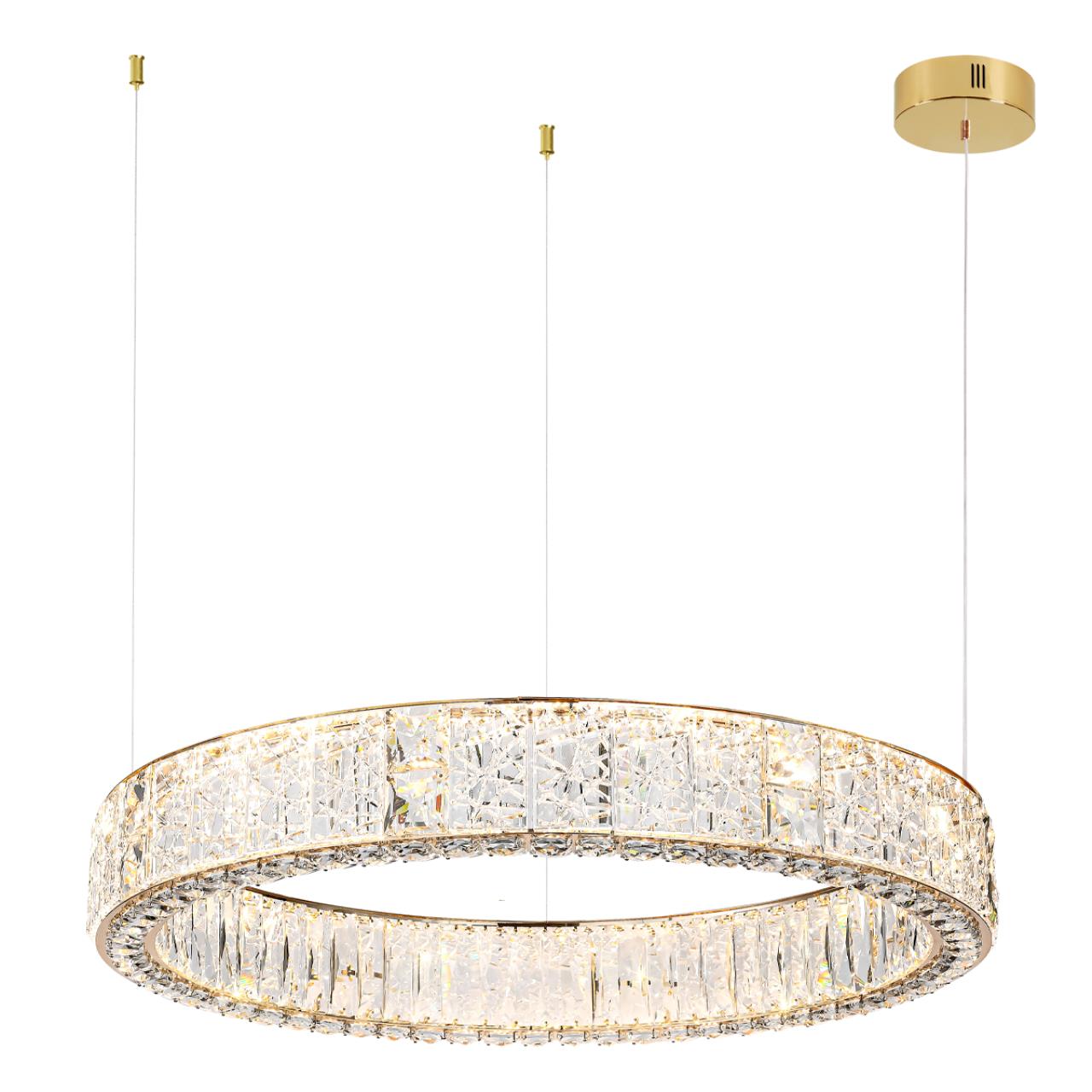 Люстра 80*80*80 см, LED 1*100W, 3700 К, Odeon Light Version 5071/100L, золото/прозрачный