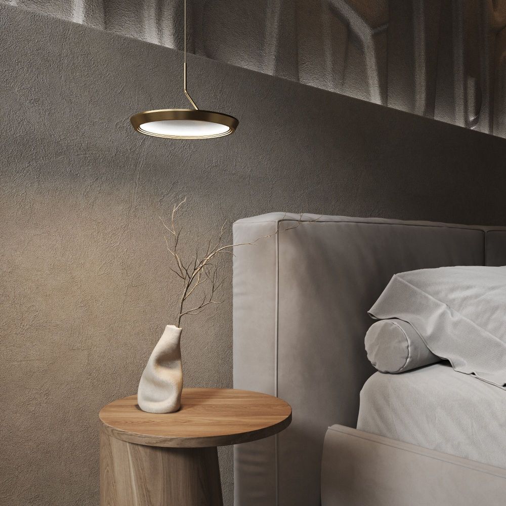 Подвесной светильник 23*23*150 см, LED*12W, 3000K, Eurosvet Crespella 90034/1, золото, a069292