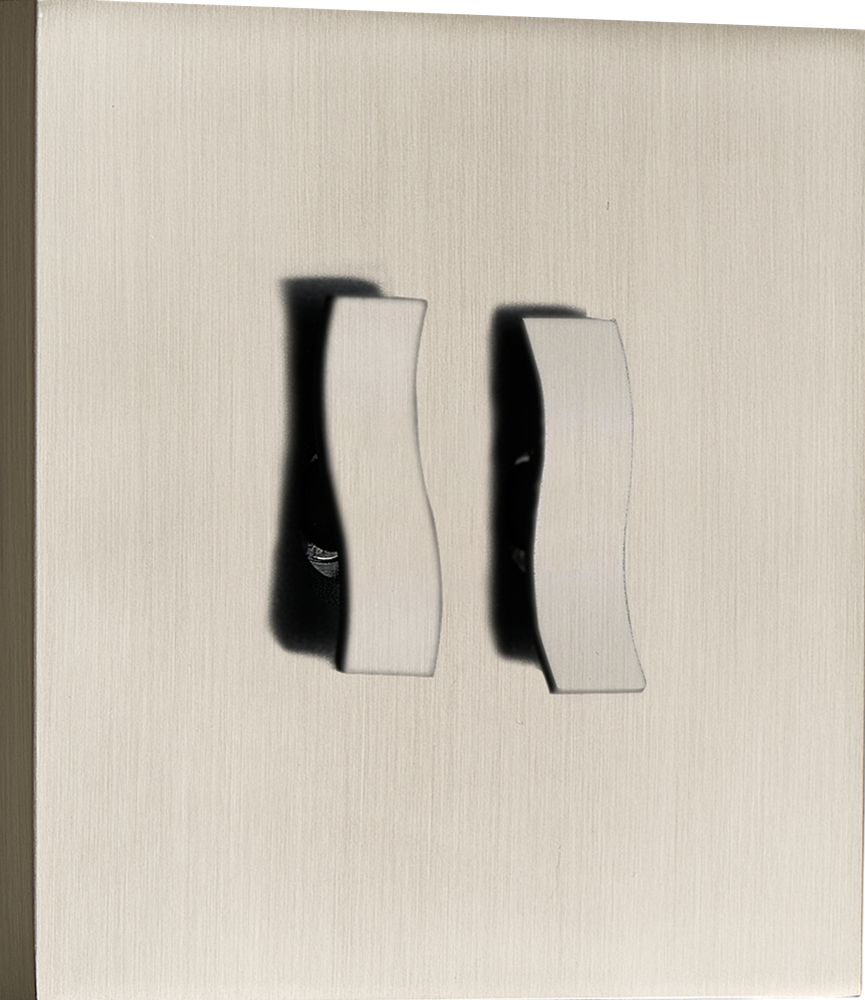 Donel N96 Переключатель на 2 тумблера,  клавиша Wave, 10AX 250V, Никель, серия DT, DT108WNB
