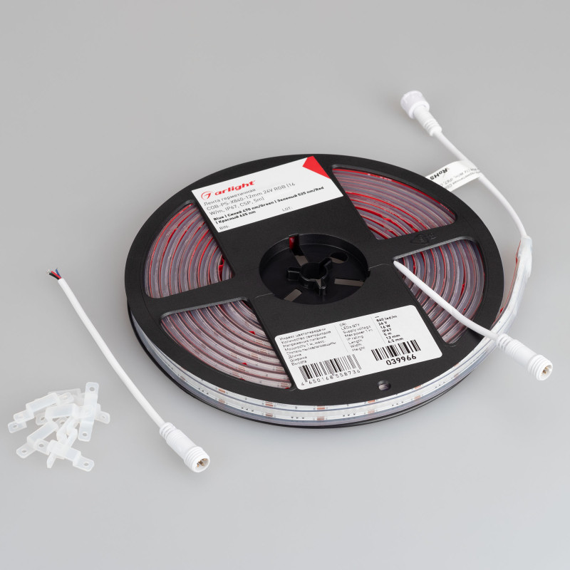 Лента герметичная COB-PS-X840-12mm 24V RGB (16 W/m, IP67, CSP, 5m), Arlight 039966. Цена указана за 5 метров. Продается кратно 5 метрам.