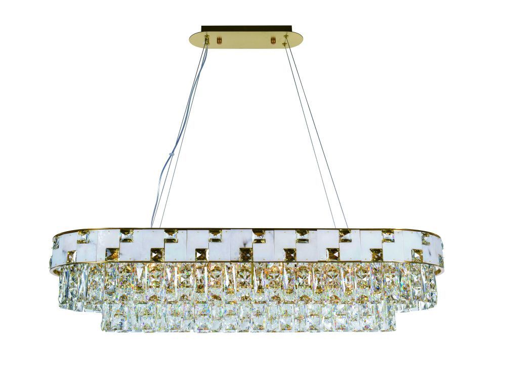 Люстра L1000 x W350 x H160 мм, E14 10*40W (400W) NewRgy PLATING BRASS+CLEAR (Латунь + Прозрачный Хрусталь) 5776P/10A PLATING BRASS+CLEAR