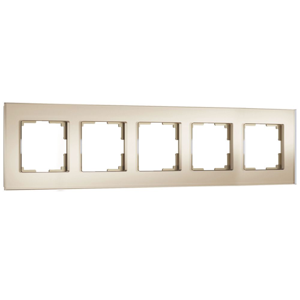 W0053111 Рамка на 5 постов Senso, шампань, стекло soft-touch Werkel, 4690389214295