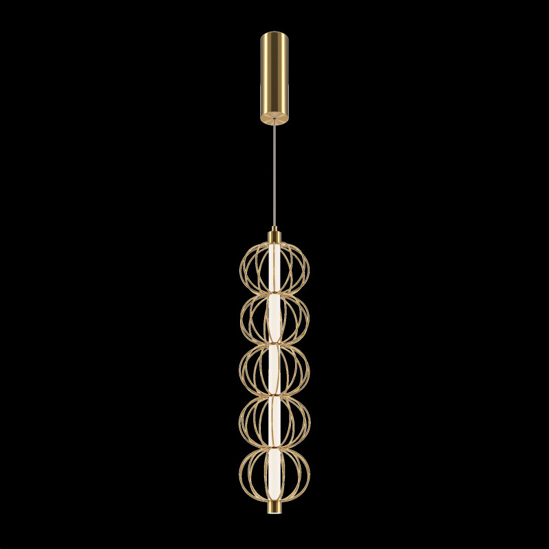 Подвесной светильник 13,9*76,8*375,8 см, LED*17W, 3000 К, Golden Cage MOD216PL-L10G3K Maytoni, Золото