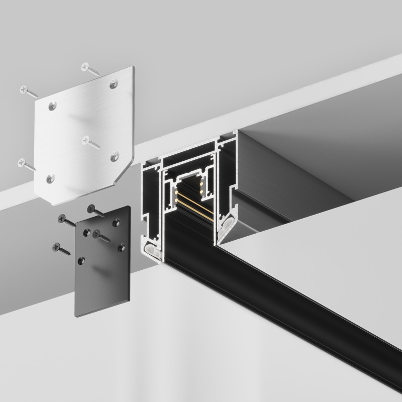 Профиль встраиваемый 200 см для натяжного потолка Maytoni Technical Magnetic track system Gravity TRA010MP-212S белый