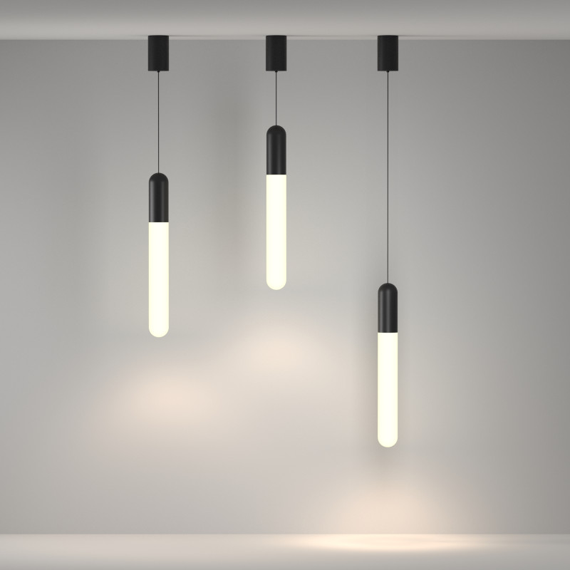 Подвесной светильник 6*6*50 см, LED, 12W, 3000К, Maytoni Technical Mist P101PL-L500-12W3K-B черный