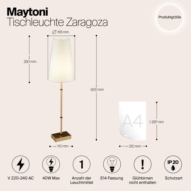 Подвесная люстра Maytoni Zaragoza H001CL-05BS, латунь, диаметр 78см