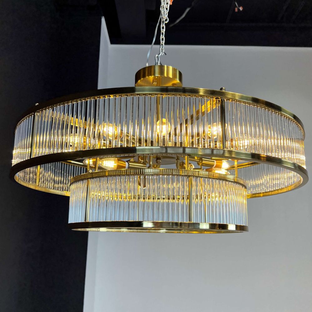 Люстра на штанге RH Marais Round Chandelier D120 120*120*30 см, 19*E14*40W, ImperiumLoft 40.2668, Латунь