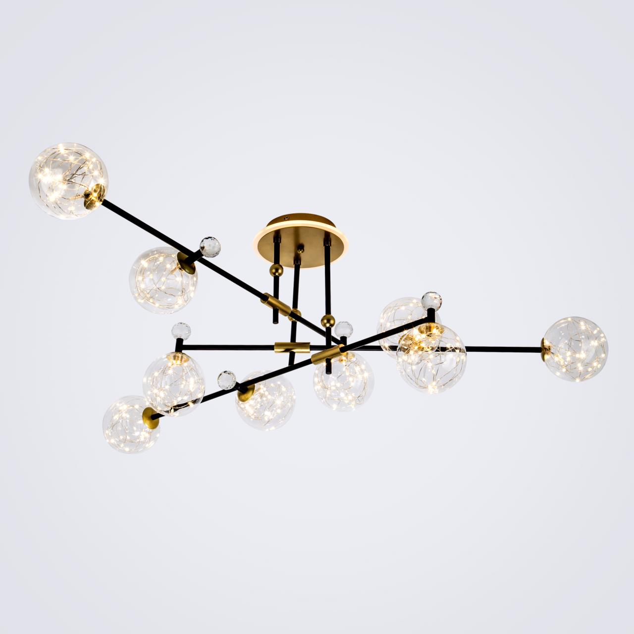 Светильник 180*180*40 см, LED 50W, 3000 / 6000K, Золото, Чёрный MODELUX ML.6079.9