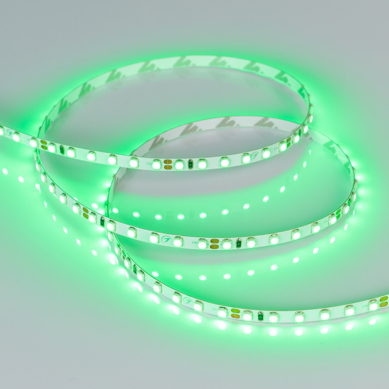 Лента RT-A120-5mm 24V Green (9.6 W/m, IP20, 3528, 5m) (Arlight, узкая) 015663(B). Цена указана за 5 метров. Продается кратно 5 метрам.