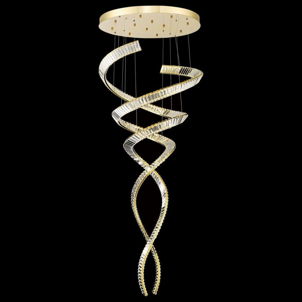 Подвесная люстра 80 см, 260W, 3000-6000K, Wertmark Eden WE467.08.303, золото