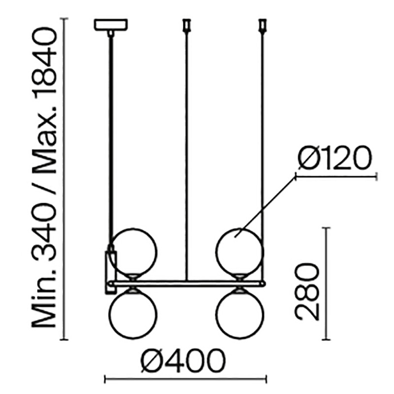Светильник 39 см, Maytoni Ring MOD013PL-04BS1, латунь