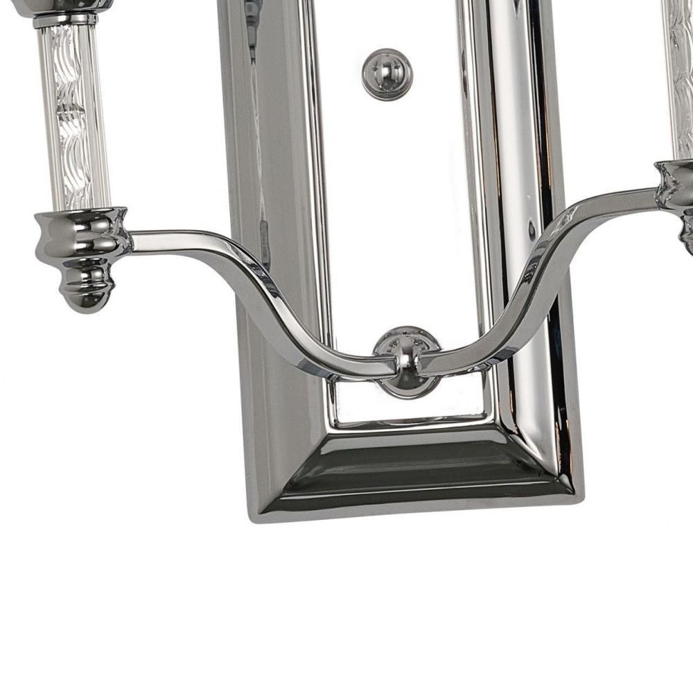 Бра Favourite Gelios 2930-2W, D160*W300*H390, хром, плафоны из белой атласной ткани, декоративные элементы из прозрачного стекла