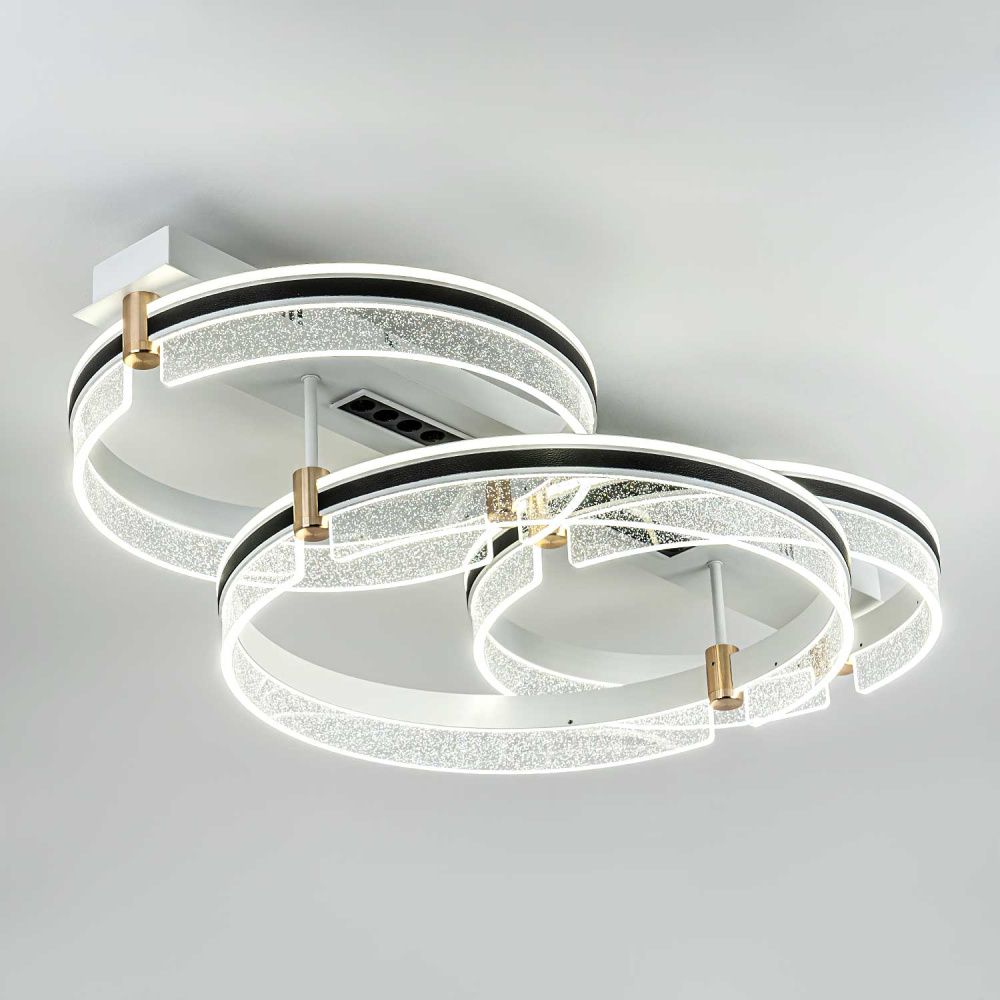 Потолочный светильник 88*50*21- см, *LED*177W, 3000-6000K, MODELIGHT  MDL.1058.880CL WH, Черный, Золото, Белый