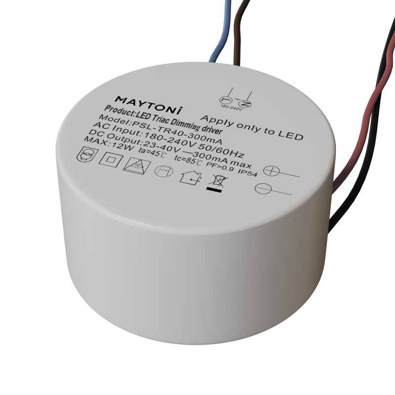 Блок питания 4,5*4,5*2,5 см, Maytoni Technical psl-tr PSL-TR40-300mA белый