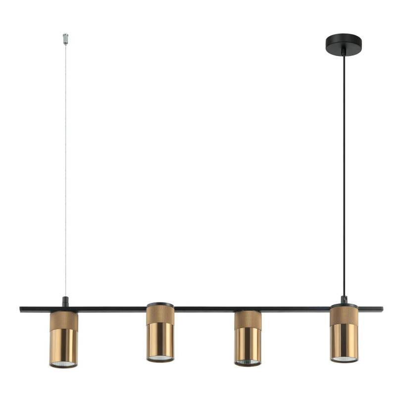 Подвесная люстра Favourite Topper 2827-4P, L710*W100*H140/1140, Каркас черного цвета, плафоны золотого цвета