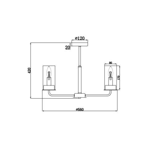 Потолочная люстра  56*42 см, 6*E14 хром Vele Luce Licia VL1923L06