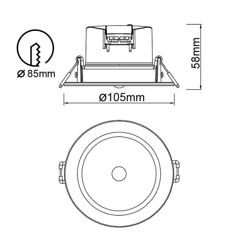 Светильник встраиваемый 10,5*5,8 см, вр 8,5 см, *LED*8W, 2700-4000K, Mantra Yucatan MAN8850, белый