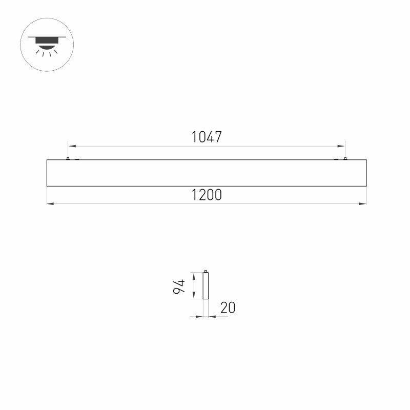Линейный светильник Arlight 031530 120*2*159,4 см, 40W, белый (теплый)K,