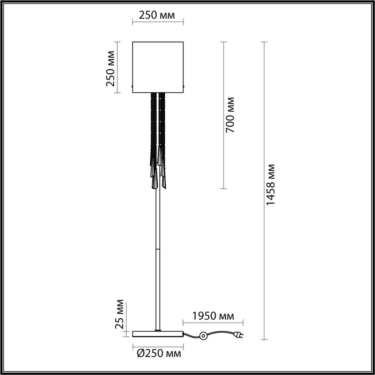 Светильник 146 см, Odeon Light Nicole 4886/1F, бронза