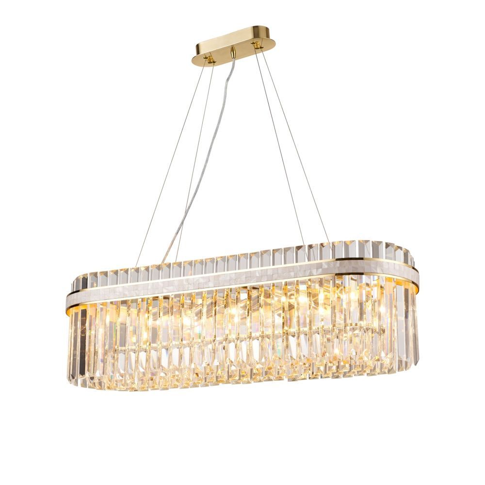 Люстра L1000 x W300 x H280(1200), мм, 10*40W (400W), H GOLD (Золото) NewRgy NWK108-L1000*W300*H280(1200) H GOLD