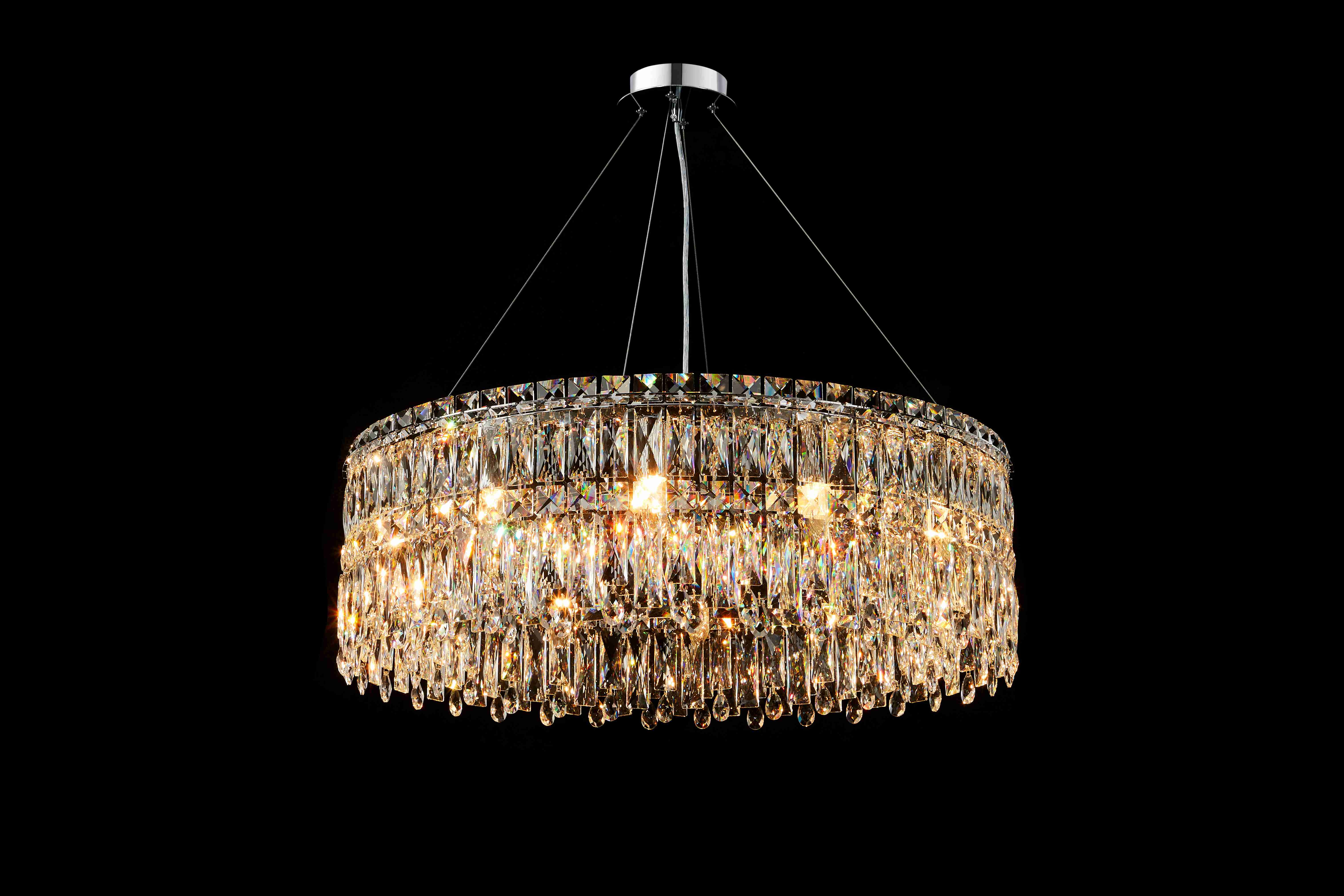 Люстра  800*260, 12*E14, 40W NewRgy Cristallo F50-ф800*H260 CHROME, Хром