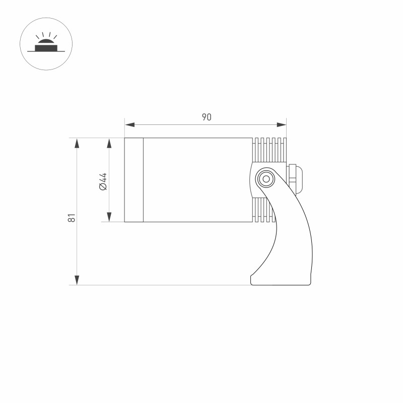 Светильник для фонтанов Arlight 047733 9*4,4*8,1 см, 8W, белый (теплый)K,