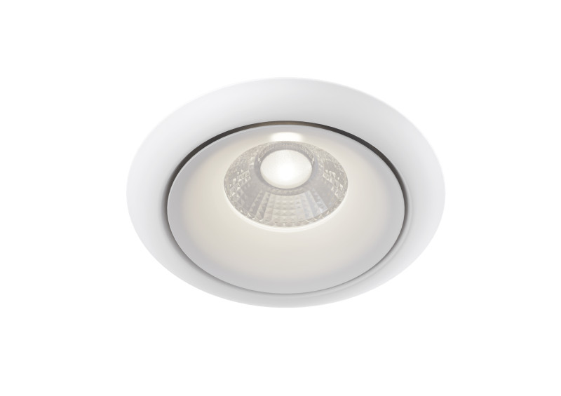Встраиваемый светильник 10 см, 8W, 3000К, белый, теплый свет, Maytoni Zoom DL031-2-L8W, светодиодный