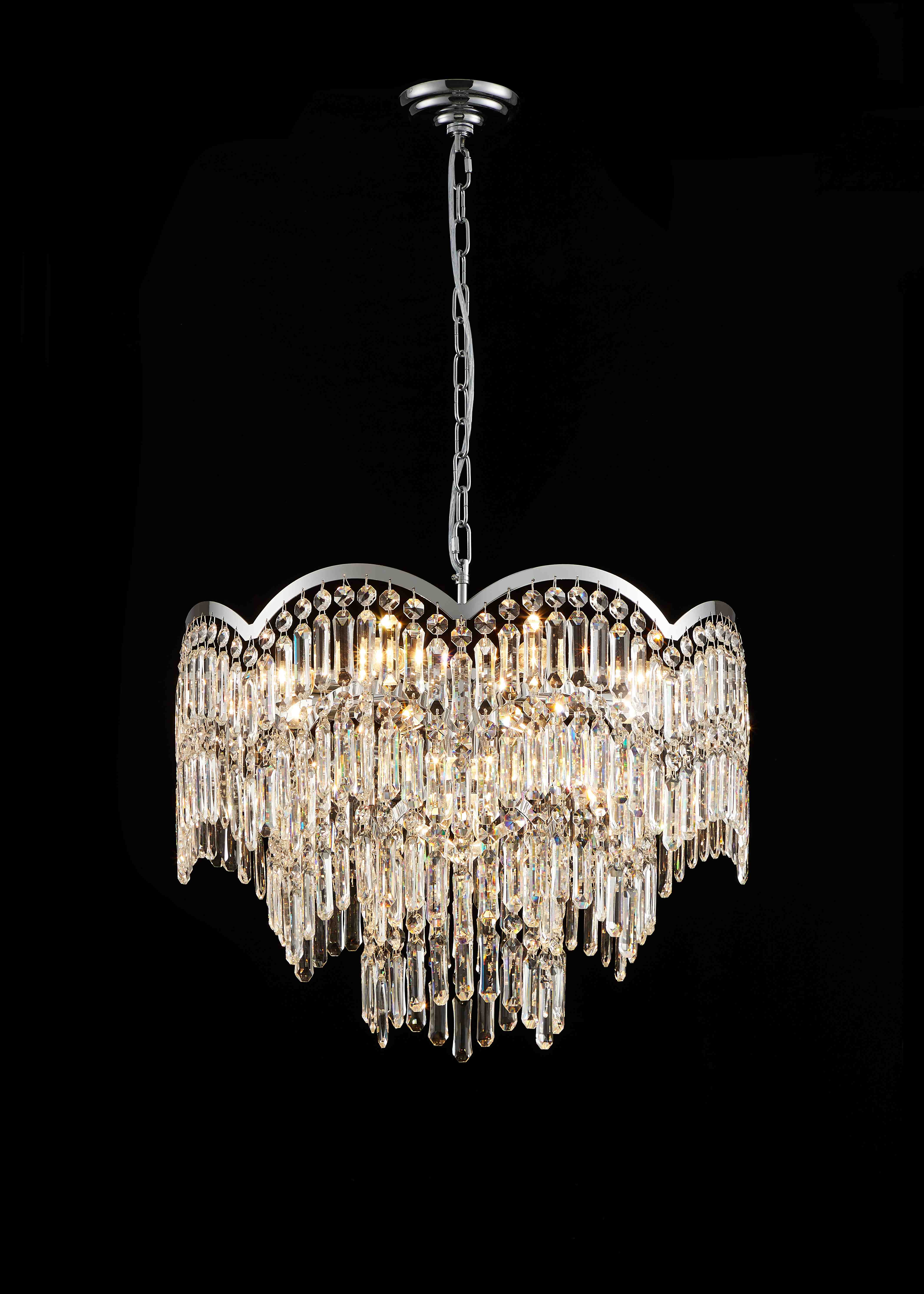 Люстра 600*450, 12*E14, 40W NewRgy Cristallo NW045-ф600*H450 CHROME, Хром