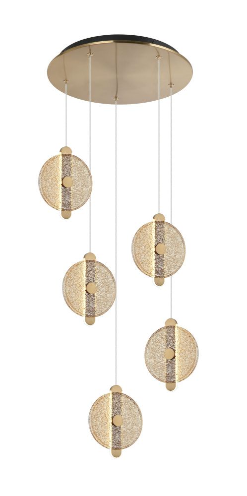 Люстра Ø400 x H1500 мм, LED 50W 4000K NewRgy BRASS+BLACK (Латунь+Черный) 7065RMD-5BS/CE BRASS+BLACK