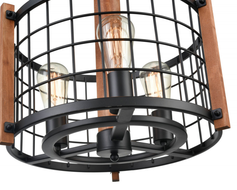 Подвесной светильник  40*150 см, 3*E27 античный черный Vele Luce Lucca VL6062P03