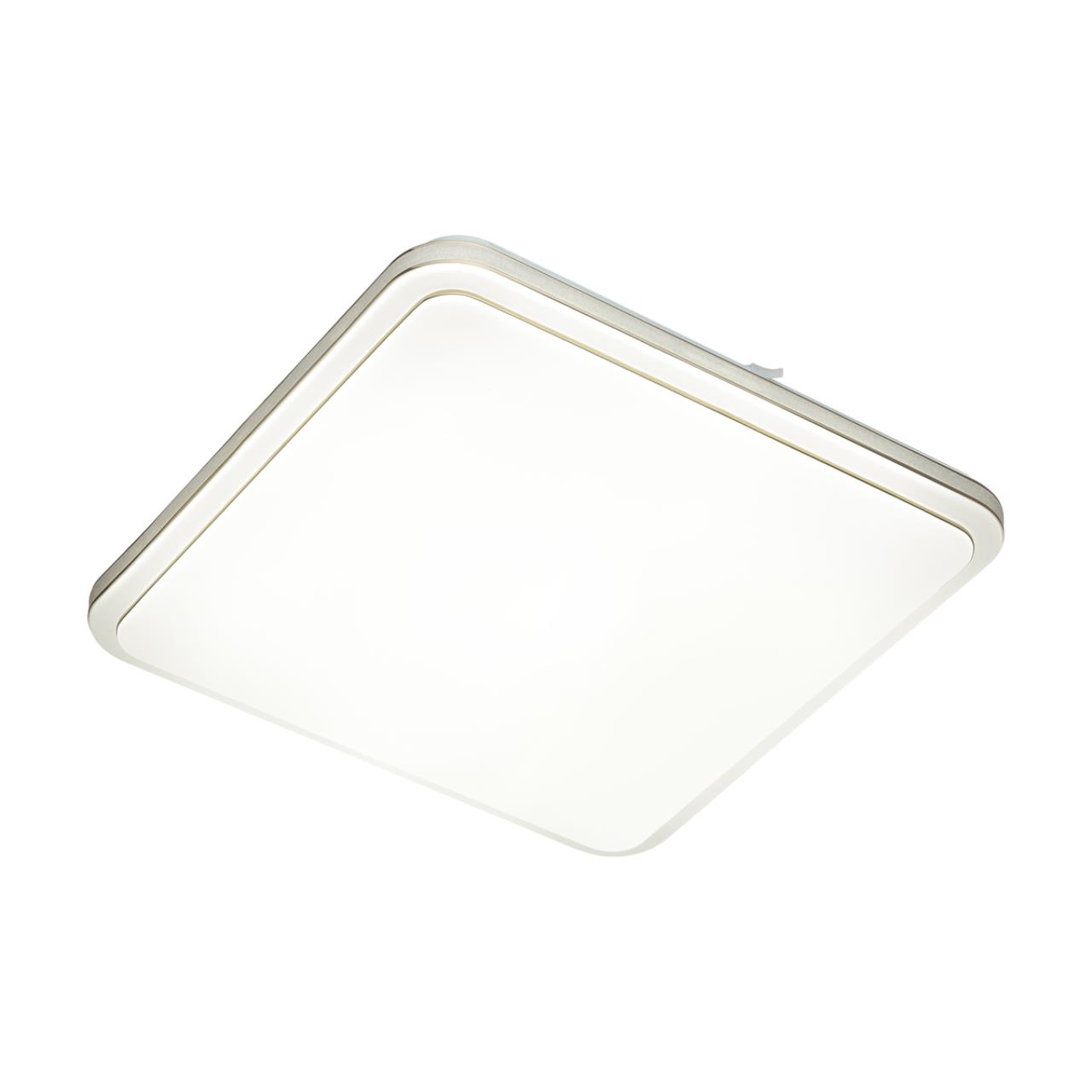 Cветильник 35*5 см, LED 30W, 4000 К, IP43, белый/серебристый/золотой, пластик Sonex Seva, 7613/CL