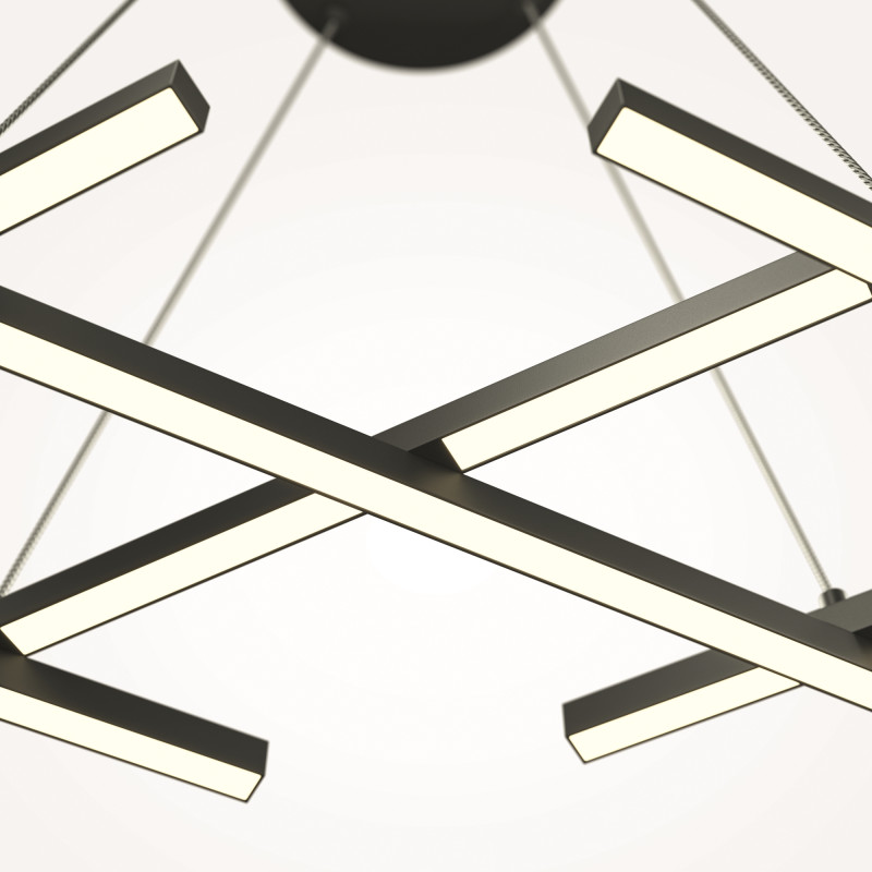 Подвесная люстра 103,5*30*307 см, LED, 40W, 4000К, Maytoni Halo MOD244PL-L50BK черный
