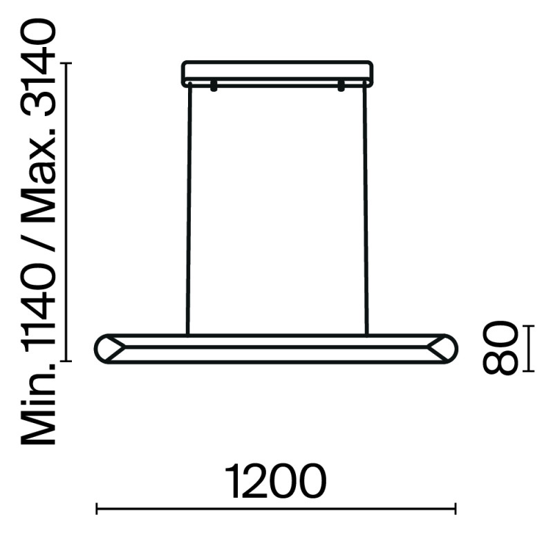 Подвесной светильник 120*4*314 см, LED, 40W, 3000К, Maytoni Motion MOD276PL-L40W3K белый