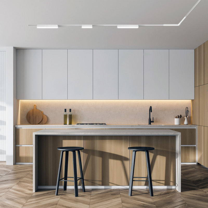 Профиль-трек 200 cv SLOTT for DENKIRS SMART TR2014-WH, для натяжных потолков, алюминий, белый